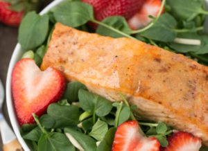 Salmon Watercress Salad with Strawberry Vinaigrette