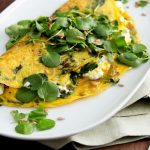 Chef Ming’s Wok Stirred Watercress and Goat Cheese Omelette