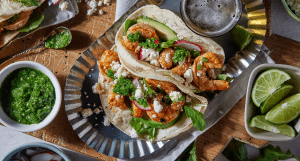 Shrimp and Arugula Tacos